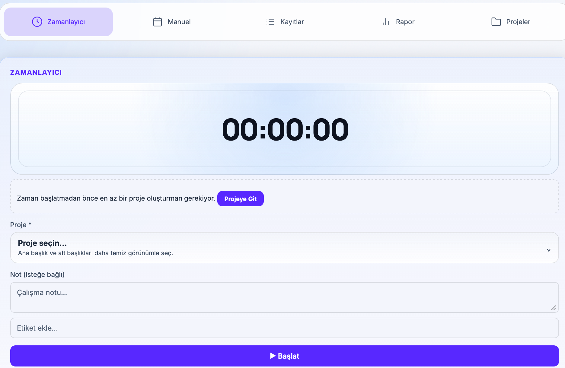 Zaman Takip uygulama ekran görüntüsü